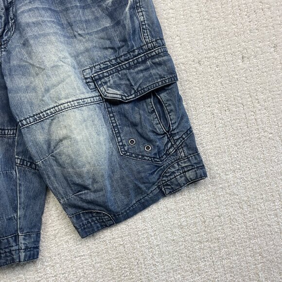Y2K Projek Raw Cargo Shorts Men’s Sz 30 Light Wash Denim Jeans Punk Streetwear - Picture 5 of 15